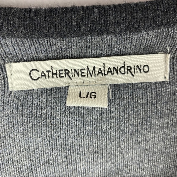 CATHERINE Malandrino Charcoal Grey Knit One Button Blazer Cardigan Large - Picture 5 of 11